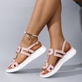 thumbnail image 7 of Vacation Sandals for Women, Wedge Sandals Open Toe Sandals for Women Summer Comfortable Dressy Platform Wedges Shoes Wide Width Buckle Ankle Strap Hollow Out Beach Athletic Walking Sandal, Pink 9, 7 of 7
