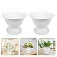 thumbnail image 1 of OUNONA 2Pcs White Planter Urn Outdoor Floral Containers Plastic For Balcony Use, 1 of 7