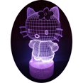 thumbnail image 1 of Lámpara LED 3D Illusion Kitty de 7 colores con cable USB, 1 of 2
