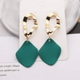 thumbnail image 6 of Grandest Birch 2Pairs Women Geometric Square Drop Stud Earrings Party Jewelry Gift Alloy Green, 6 of 8