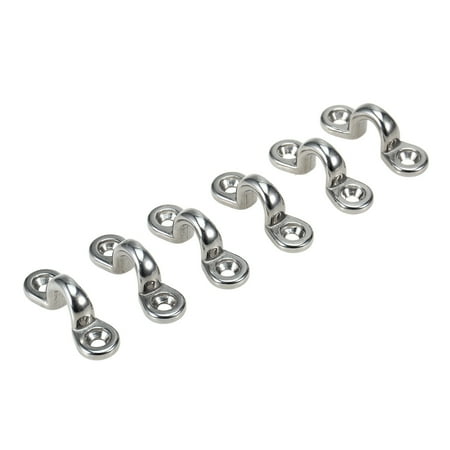 Tie Down Loops - 6Pcs Kayak Pad Eyes Stainless Steel Tie Down Deck Loops Shock Cord Fastening Gear Replacement Kit