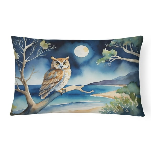 Carolines Treasures DAC7532PW1216 16 x 12 in. Owl Perched in Coastal Tree Throw Pillow