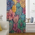 thumbnail image 5 of Colorful Abstract Floral Sheer Curtains 108" Extra Long, Farmhouse Vintage Flowers Boho Light Filering Curtains, Privacy Drapes Simi Floor to Veiling Curtain for Living Room Large Window Treatment, 5 of 9