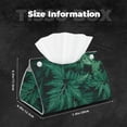 thumbnail image 6 of Lsque Green Leave Fern Printed Long Tissue Box Cover Holder, Facial Paper Organizer Dispenser,Triangle with Bottom Belt, PVC Leather Decorative Organizer, 6 of 9