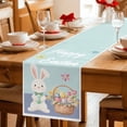 thumbnail image 5 of Happy Easter Table Runner 36 Inches, Cute Bunny Colorful Eggs Spring Flowers Blue Purple Bed Runner Dresser Scarves Tabletop for Indoor Outdoor Parties/Ceremony/Banquet, 13"x 36", 5 of 8