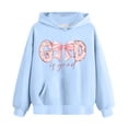 thumbnail image 4 of Girls Hoodie Christian Kids Floral Graphic Oversized Soft Sweatshirt God is Good Cute Girls 3-14 Years Light Blue Faith Hoodie,Size 7-8 T, 4 of 7