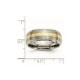 thumbnail image 2 of Titanium Brushed Polished 14k Gold Inlay 8mm Brush/Polish Band Size 11 Ring for Women and Men, 2 of 2