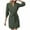 Army Green, variant on Women Mini Shirt Dresses Fall Long Sleeve Button up Lapel Collared Work Dress Long Tunic Blouse with Belt & Pocket