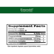 Emerald Labs Pregnenolone 50mg with 25mg DHEA - Female Hormone Support for Alleviation of Stress and Reduce Symptoms of PMS and Menopause, Support Energy Levels and Mood - 60 Capsules