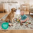 thumbnail image 4 of ODIKA 2'x3' Ultra-Soft Accent Mat, Boho Traditional Large Scroll Botanical Border Bohemian Teal None Washable, Bare feet friendly, Easy Care Indoor rug for Bedside, Footrest, 4 of 7