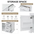 thumbnail image 2 of 36" Bathroom Vanity with Ceramic Sink, Modern Bathroom Storage Cabinet with 4 Drawers and 1 Soft Closing Door, Freestanding Bathroom Vanities, Solid Wood Frame, White, 2 of 7