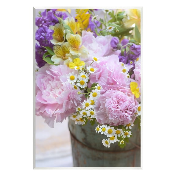 Stupell Industries Spring Blooms in Bucket Botanical & Floral Photography Unframed Art Print Wall Art, 10 x 15