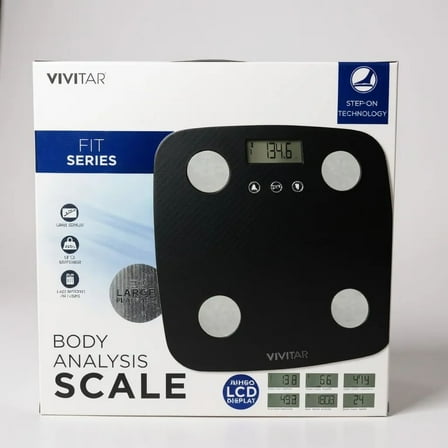Vivitar Body Analysis Scale – Digital Bathroom Scale with Weight, BMI & Body Fat Tracking