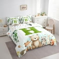 thumbnail image 3 of Feelyou Kawaii Bear Rabbit Bedding Comforter Set 7pcs, Watercolor Cartoon Animal King Bedding Sets, Initial H Letter Theme Reversible Bed Sheets, Microfiber Bedroom Decor, 3 of 8