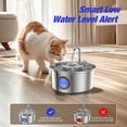 thumbnail image 3 of Cat Water Fountain,108oz/3.2L Stainless Steel Cat Fountain and Removable Water Bowl,Pet Fountain with Water Level Window,Quiet Pump,Multi-Filter, Water Tap, Provides Flowing,for Dog Cats, 3 of 4