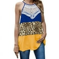 thumbnail image 2 of Women's Leopard Stitched Vest With Lace Off Shoulder Suspender, Summer Sleeveless Color Matching Sexy Tops for Beach Vacation, 2 of 6