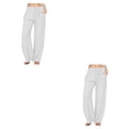 thumbnail image 3 of Pantalones de pierna ancha Sonducket para mujer de moda y versátiles Blanco S, 3 of 6