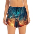 thumbnail image 2 of Xecao Celestial Stag Cosmic Glow for Double-layer Running Short for Women, Perfect for Gym, Tennis, and More, Featuring a Convenient Pocket-, 2 of 7