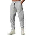thumbnail image 2 of AIEOTT Mens Cotton Jogger Lounge Pants Drawstring Elastic Waist Joggers Solid Color Sweatpants Lightweight Cotton Sweatpants, 2 of 3