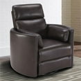 thumbnail image 2 of Rosebery Kids Leather Power Cordless Swivel Glider Recliner in Brown, 2 of 8