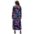 thumbnail image 2 of FKELYI Pink Hibiscus Flower Turtle Print Women's Fall Long Sleeve Dress Casual Maxi Dress with Pocket Flowy Tiered Waist Long Dresses for SSpring Winter, XL, 2 of 6