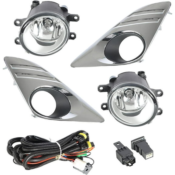 SEBLAFF 2Pcs Fog Lights Assembly Replacement for 2012 2013 2014 Toyota Camry with Front Bumper Bezel Wires Switch Bulbs Driver & Passenger Side