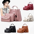 thumbnail image 1 of Juego de bolso de hombro de mujer con carteras de 3 piezas - Tote de flecos y bandolera - Cuero PU - Rosa, negro, marrón, beige, rojo, 1 of 9