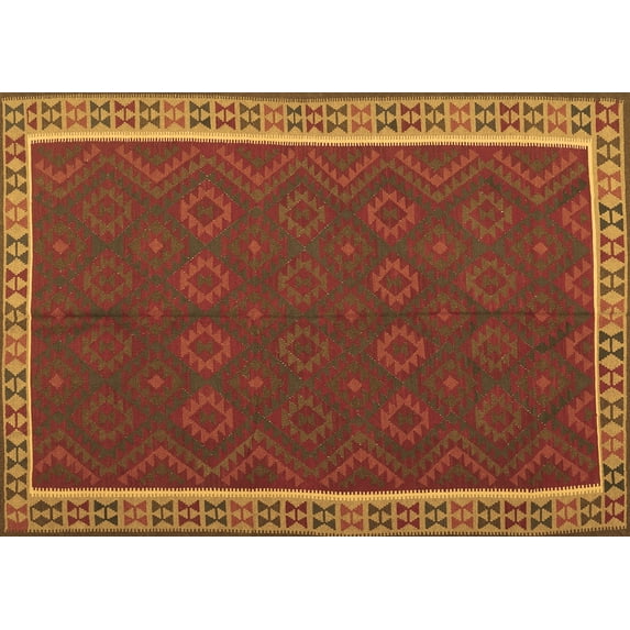 Ahgly Company Indoor Rectangle Oriental Brown Traditional Area Rugs, 8' x 10'