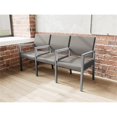 thumbnail image 3 of Pemberly Row Waiting Reception 3 Seat Tandem Seating Wood Frame in Gray, 3 of 5