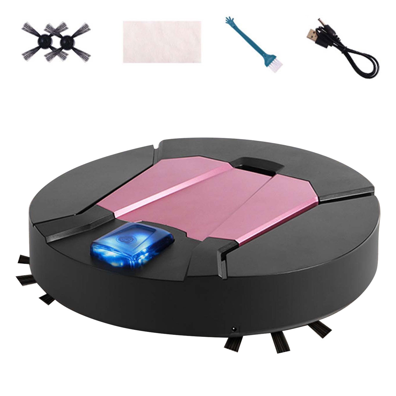 Nkmbld Robot Vacuum with Low Noise Operation Intelligent Sweeping Robot Suction Sweeping and Towing 3 in 1 Large-sized Robot Vacuum Cleaner, Black