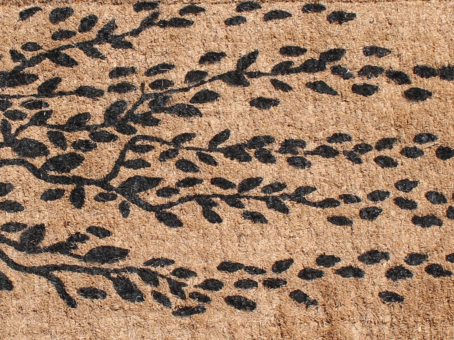 16X48 Black A1 Home Collections A1HOME200078 Rubber and Coir Molded Falling Leaves Double Doormat 16 L x 48 W 
