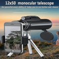 thumbnail image 3 of 120x100 Monocular Telescope With Monoculars For Adults Stargazing,bak4 Portable High Powered Spotting Scopes For Bird Watching,black, 3 of 5