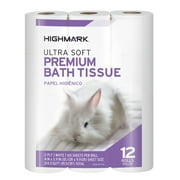 Highmark® Ultra Soft Premium 2-Ply Bath Tissue, White, 165 Sheets Per Roll, Pack Of 12 Rolls