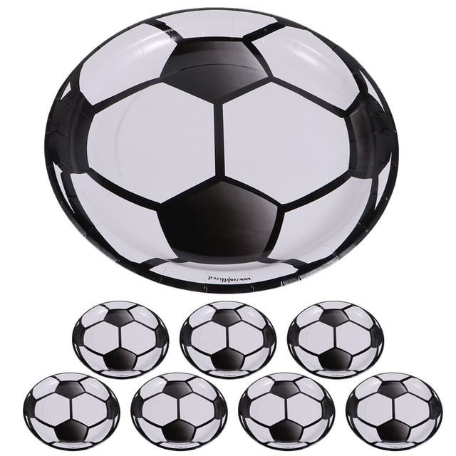 KAKOWELY 8 platos de papel desechables con temática de fútbol, bandejas para la cena, decoraciones para fiestas