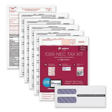 Cardinal Brands Inc. Five-part 1099-nec Online Tax Kit, Five-part Carbonless, 3.66 X 8.5, 15/pack
