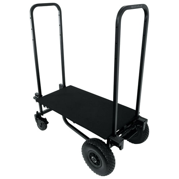 Rockville Rock Cart Pro DJ Equipment Transport Roller Car Wooden Floor Accessory