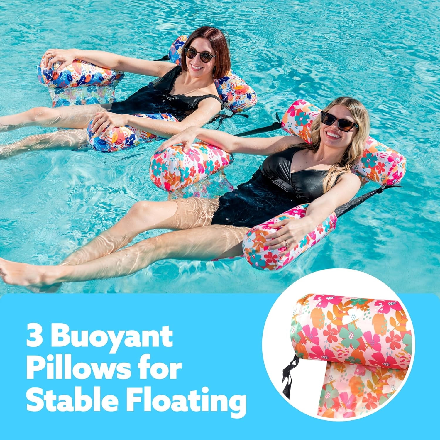 Joyfy Inflatable Pool Float for Adults,2 Packs Blow up Pool Noodles Chair for Summer Outdoor Beach Party,Inflatable Pool Lounge ,Water Floating Pool Chair