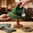 thumbnail image 6 of Byfri Felt Trilby Fedora Hat Jazz Style Oktoberfest Festival Hat for Men 24x12.5x28.5cm, 6 of 7