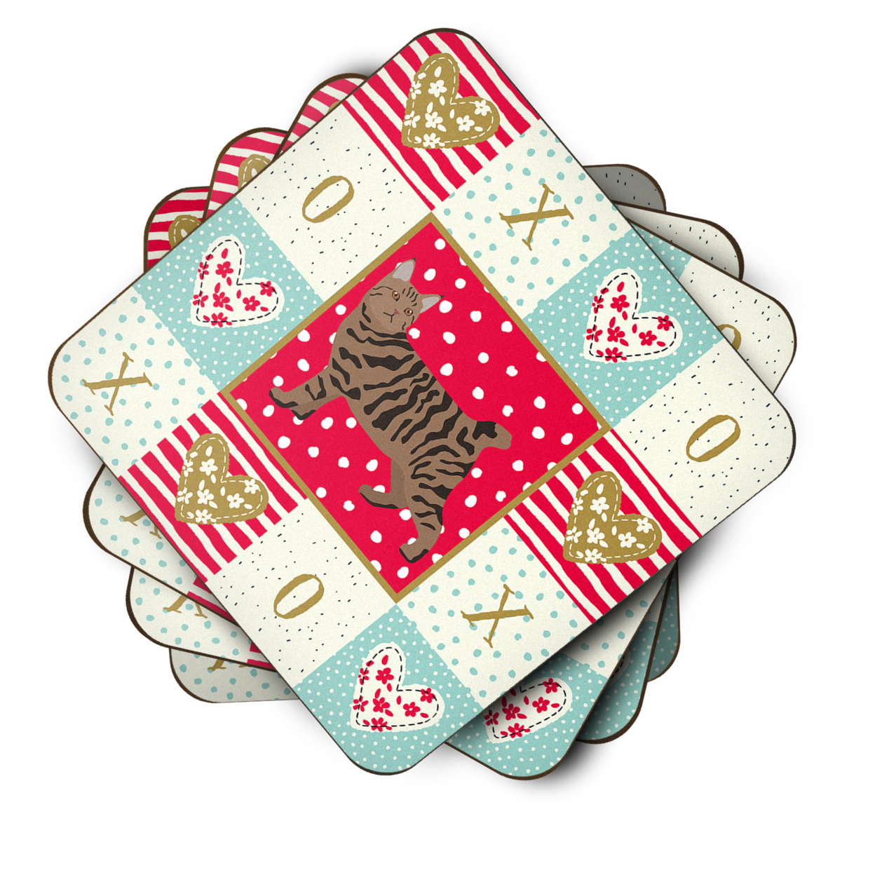 Pixie Bob #3 Cat Love Foam Coaster Set of 4
