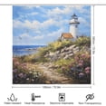 thumbnail image 2 of Lighthouse Sunrise Coast Scenery Pale Blue Tan Waterproof Polyester Quick-Drying Shower Curtain for Bathroom with 12 Hooks, 2 of 8