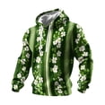 thumbnail image 1 of Ceisia Men's St. Patrick's Day Graphic Hoodie Casual Pullover | Green Floral Stripe Relaxed Fit Drawstring Hooded Top For Daily Wear Gifts, 1 of 2