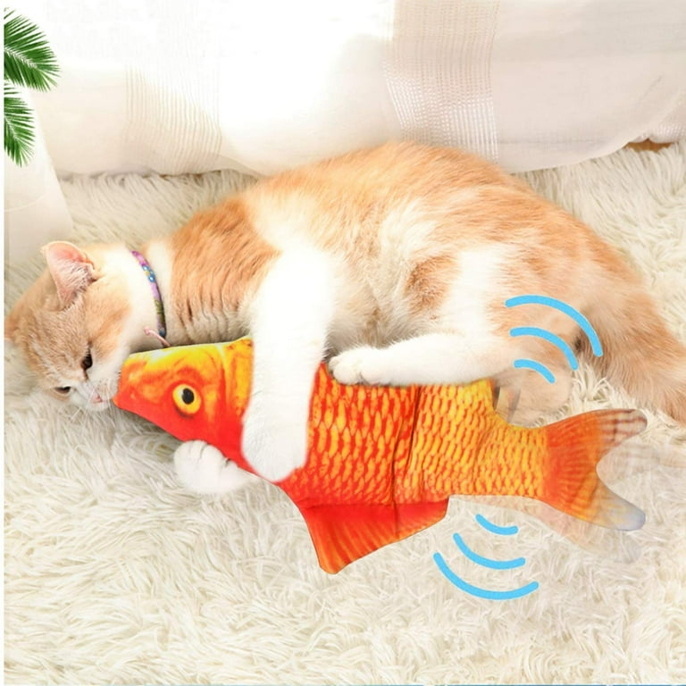 2 Pack Electric Moving Fish Cat Toy Realistic Wagging Fish Catnip Kicker Dog  Toy