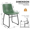 thumbnail image 2 of LainTene 18" PU Leather Dining Chairs Set of 4 – Modern Counter Height Kitchen & Bar Stools with Ergonomic Back, Steel Frame & Non-Slip Feet for Home, Café, Restaurant, Green, 2 of 7