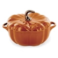 thumbnail image 1 of Plato de cerámica con forma de calabaza STAUB de 0,5 L, apto para horno y estufa, color naranja quemado, 1 of 7