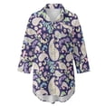thumbnail image 7 of Renewold Beach Cover Ups for Women Breathable Bikini Coverups with Pocket Casual Button Down Shirts for Women Long Shirt Bathing Suit Cover Up Vacation Resort Wear, Paisley Flower Print Violet, XL, 7 of 7