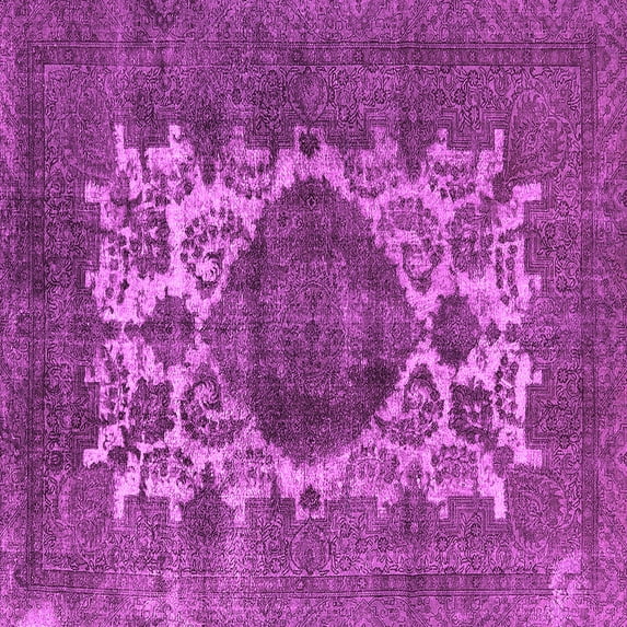 Ahgly Company Indoor Square Oriental Pink Industrial Area Rugs, 4' Square