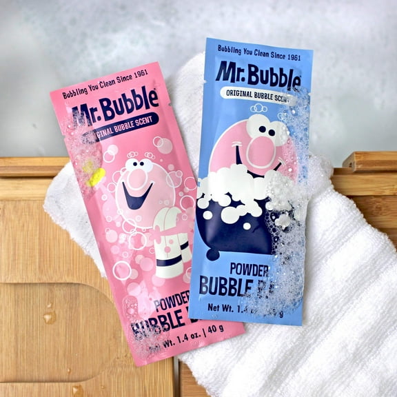 Mr. Bubble Retro Powder Bubble Bath, Original Bubble Gum Scent, 1.4 oz Packet
