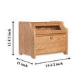 thumbnail image 7 of CONSDAN Bread Box, Solid Wood Oak Bread Box with Clear Window, Double Layer Bread Box for Bread Storage, Large Capacity Breadbox for Kitchen Countertop, Natural Oak, Pre-assembled, 7 of 7