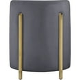 thumbnail image 7 of Meridian Furniture Rotunda Gray Velvet Rounded Back Accent Chair in Gold Finish, 7 of 7