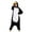 C001- Black, variant on Penguin Plush, Fleece Fabric, Black Fabric, Unisex Hooded Jumpsuit, Cozy Autumn Winter Sleepwear, Casual Home Wear, Black White Blocking, Standard Sizes, 1 Pc